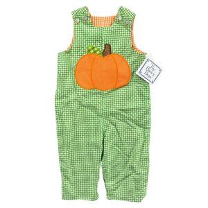 Bailey Boys Reversible Pumpkin John John Green Orange Frog Overalls Size 9M